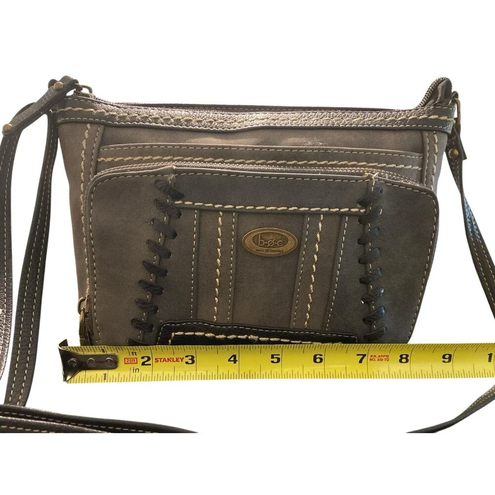 B.O.C‎ Born Concept Gray/ Black Crossbody Purse Faux Leather